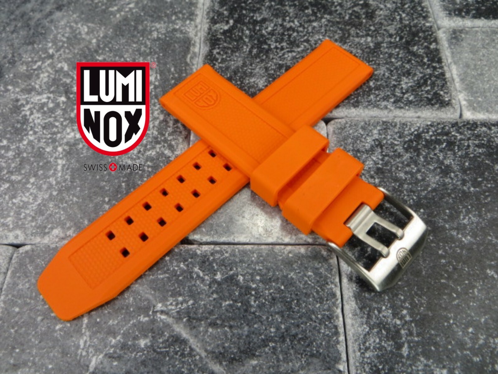 LUMINOX 23mm Rubber Strap EVO Diver Watch Band A 3050 3950 Colormark Orange X