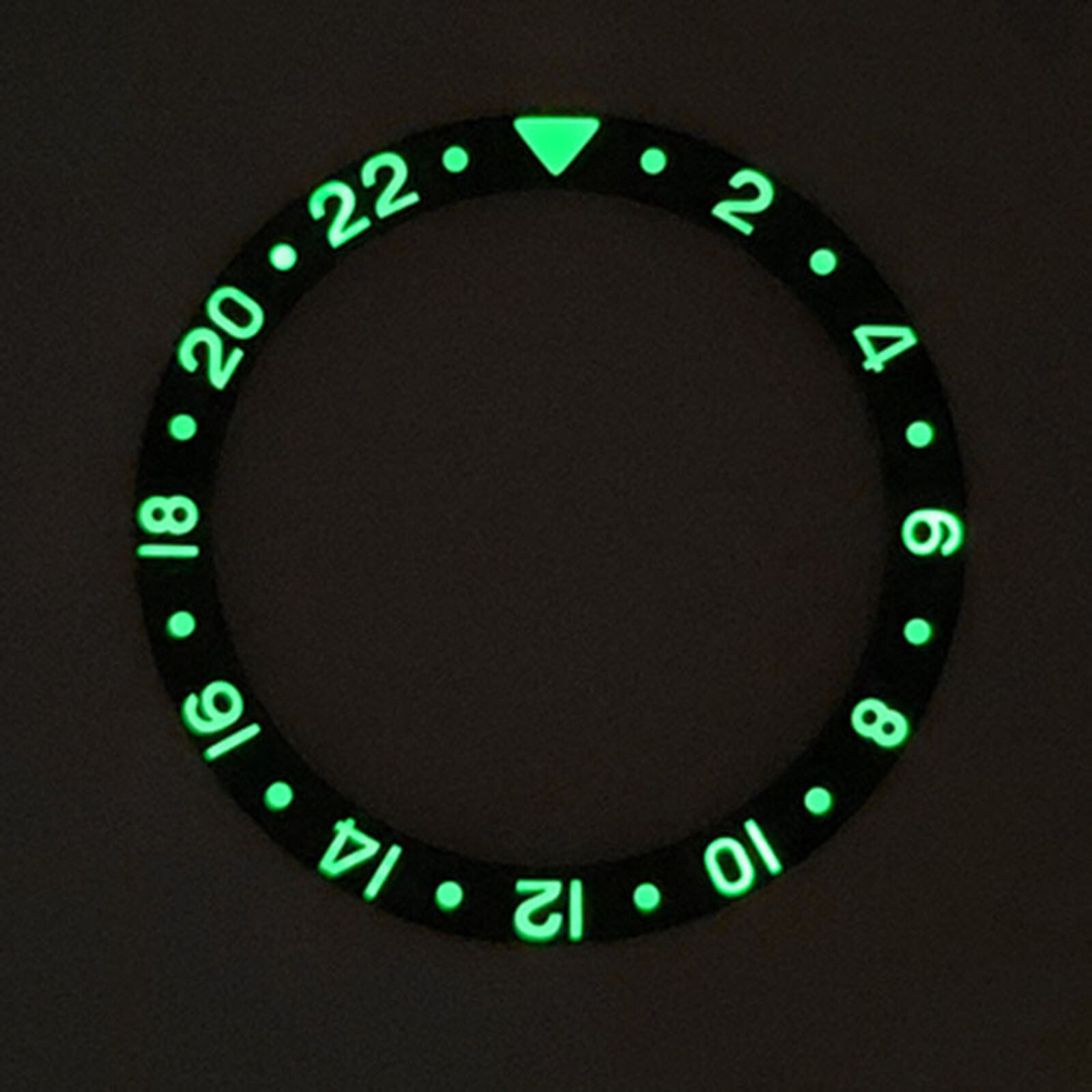 37.5mm Upgrade Bezel Ceramic Watch Bezel Green Luminous Watch Repair Parts