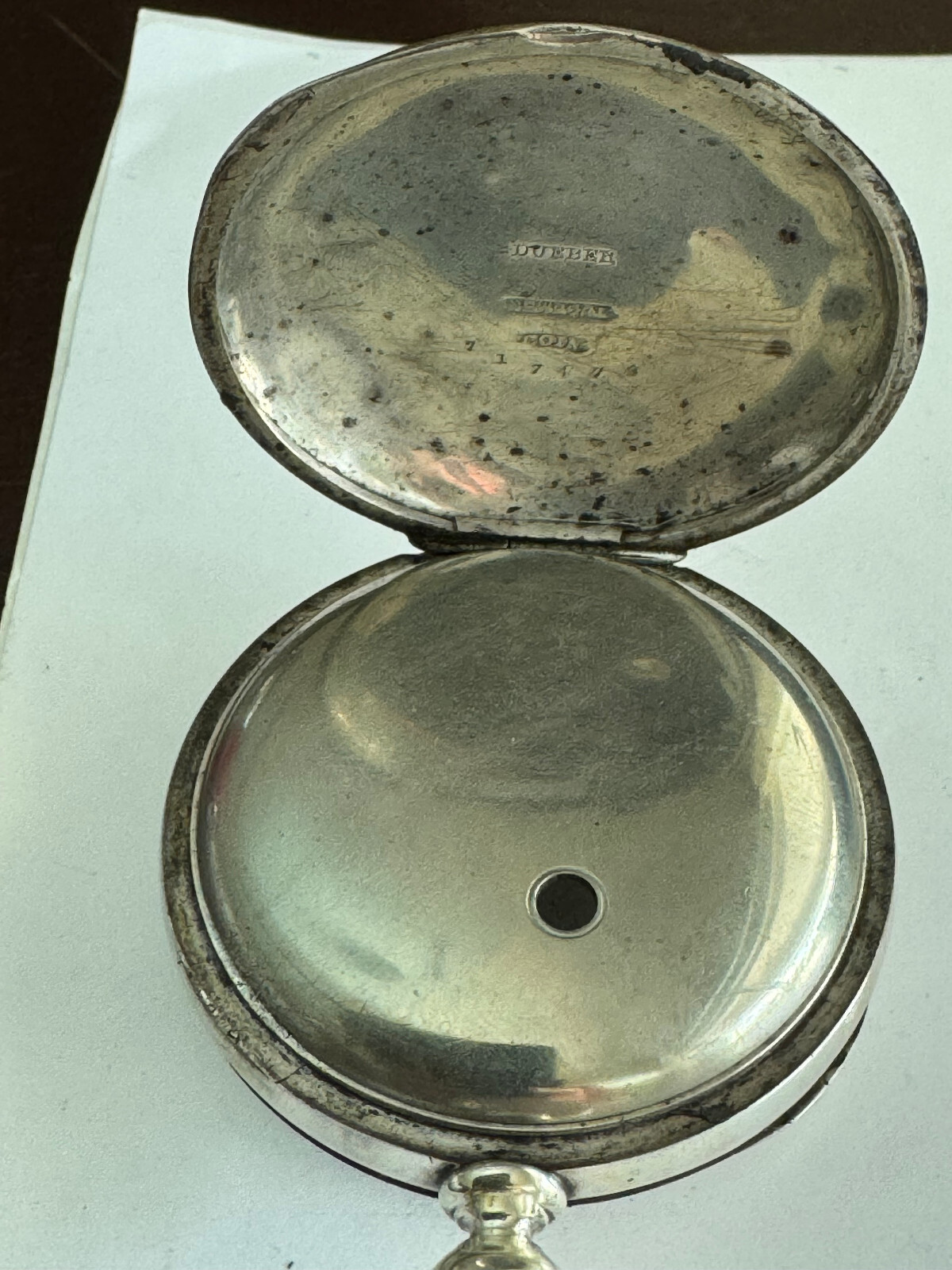 VINTAGE 18 SIZE DUEBER NEWPORT COIN SILVER POCKET WATCH CASE KEY WIND KEY SET