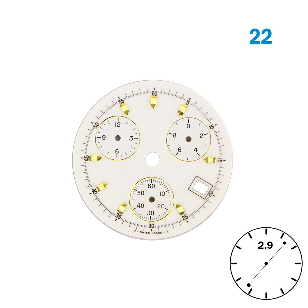 Swiss-Made White Dial Suitable for Eta Eta 251.264 or 251.262 ,Size 29.50mm #22#