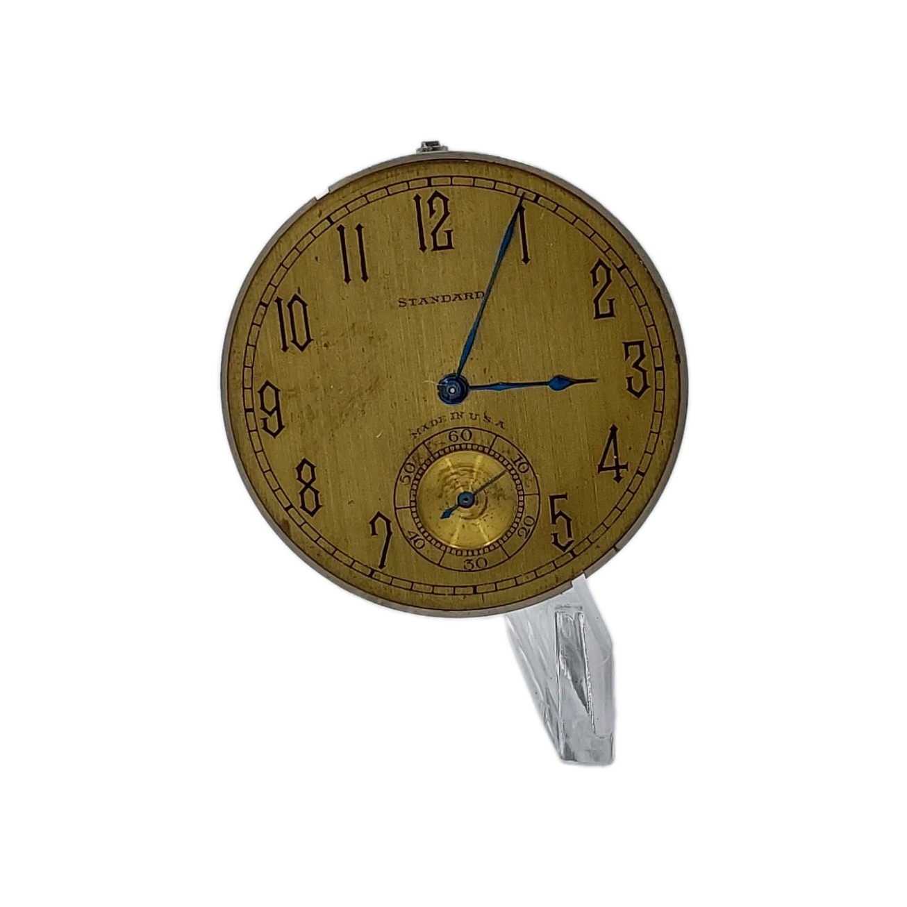 Standard 1573 12s Movement Sunk Metal Dial Hands Pocket Watch Parts 1415