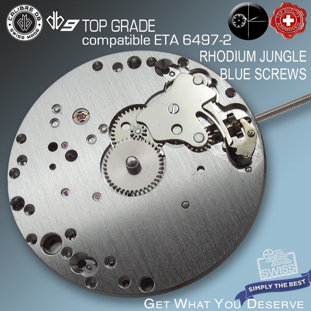 MOVEMENT CAL DB9 JUNGLE-BLUE SCREWS, TOP GR.- SWISS MADE – compatible ETA 6497