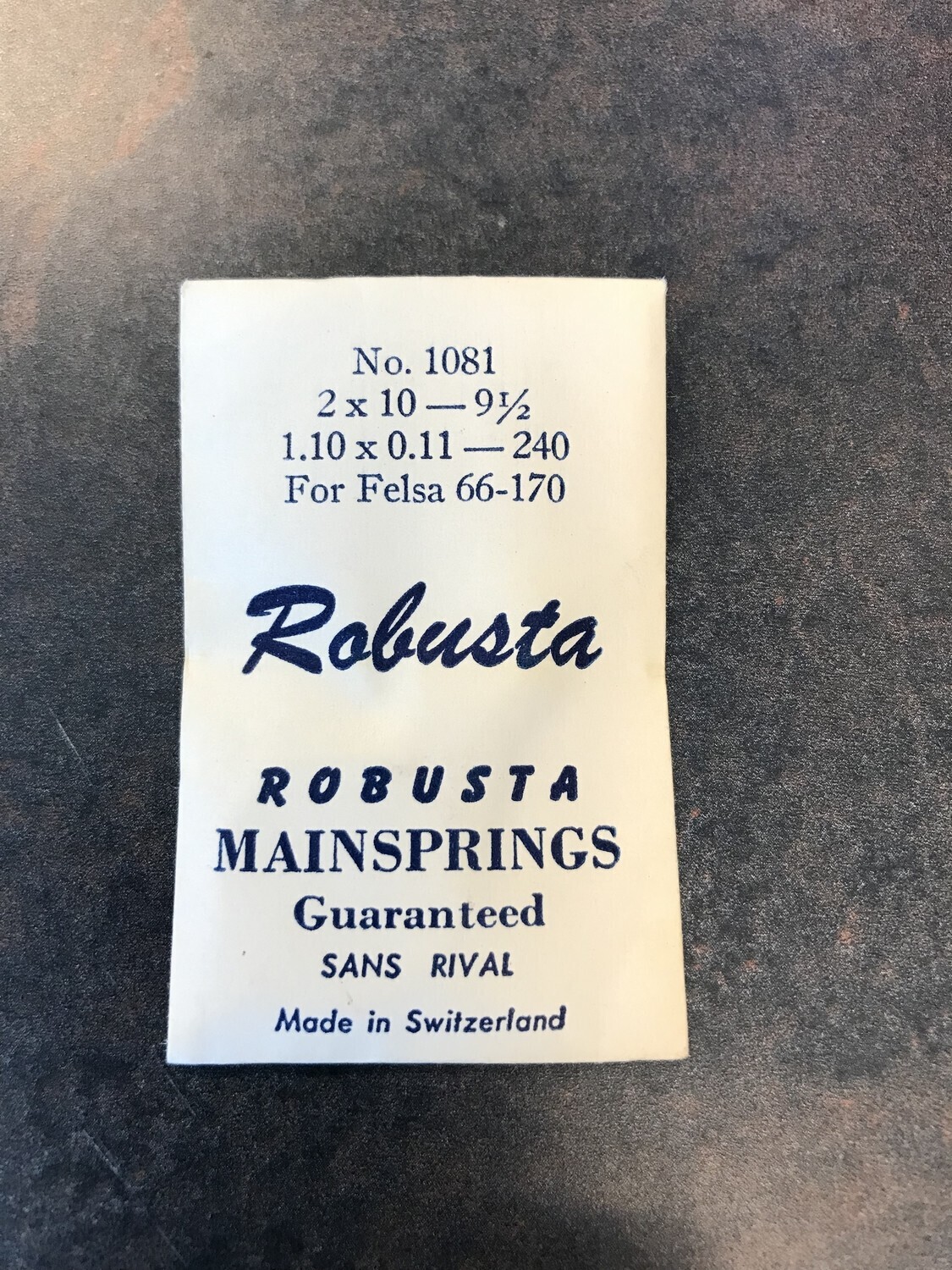Robusta Mainspring No. 1081 for Felsa calibers 66 – 170 – Steel