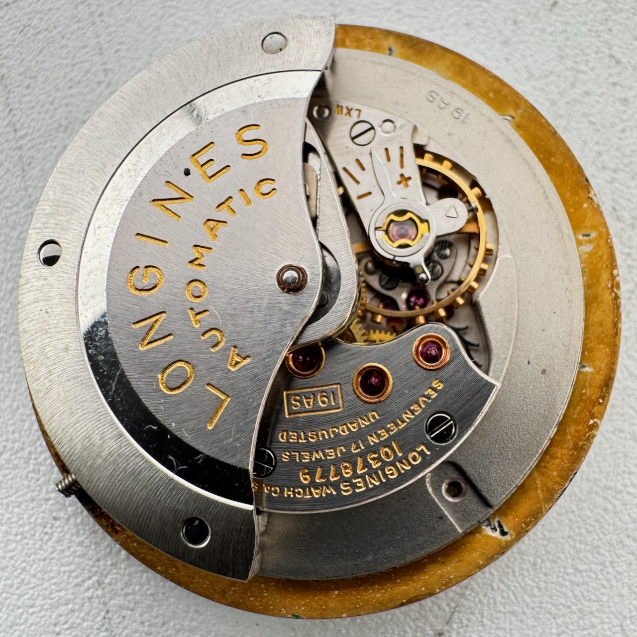 Vintage 25mm 1957 Longines Silver Dial Automatic Wristwatch Movement 19AS Swiss