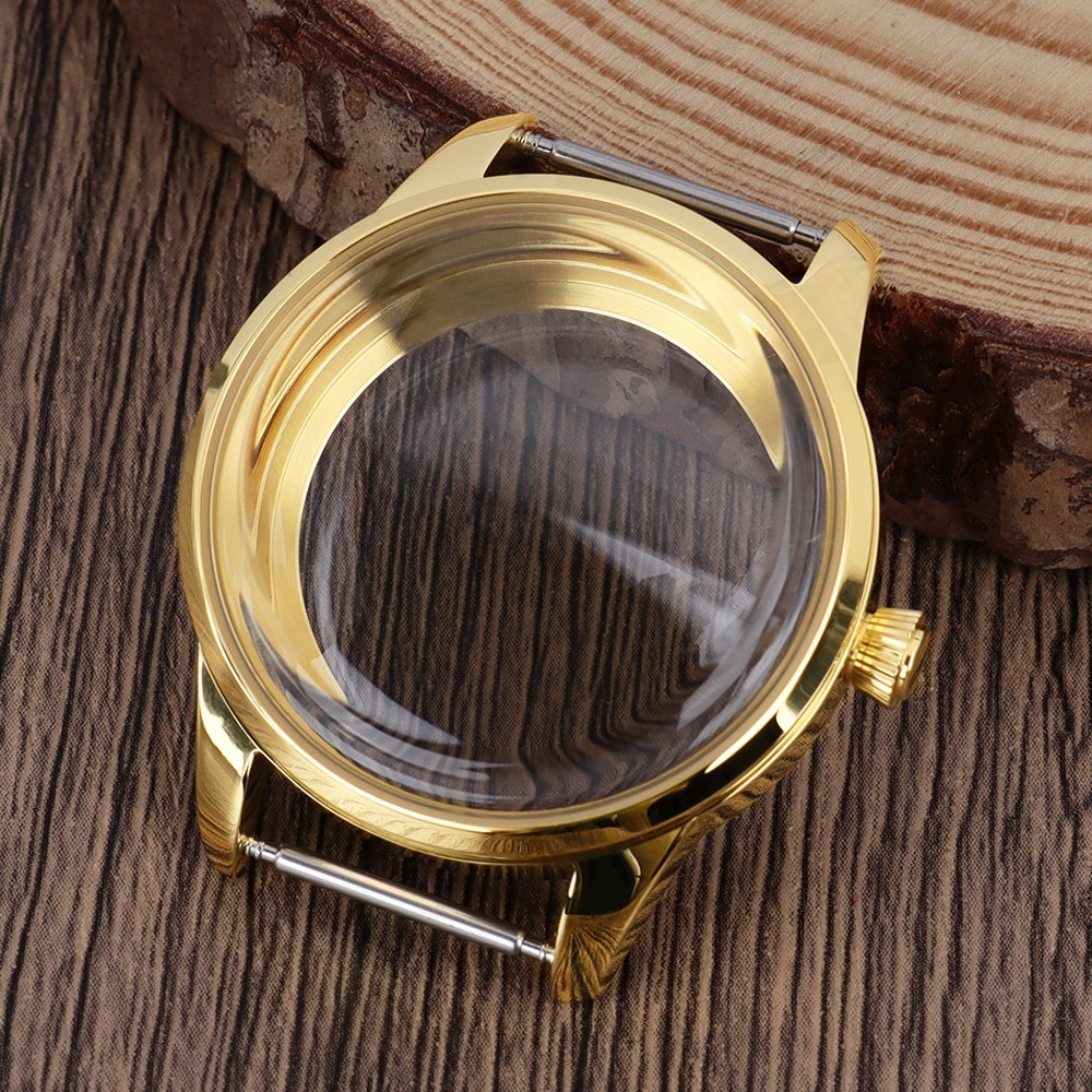 Steel Golden Watch Case 40.6mm/33mm Modify Seiko Mod 10ATM For Seiko NH35 36 38