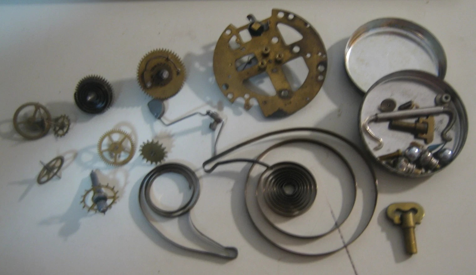 ANTIQUE BOX WATCH CLOCK PARTS MOVEMENTS GEARS ETC FOR REPAIRING STEAMPUNK CRAFTS
