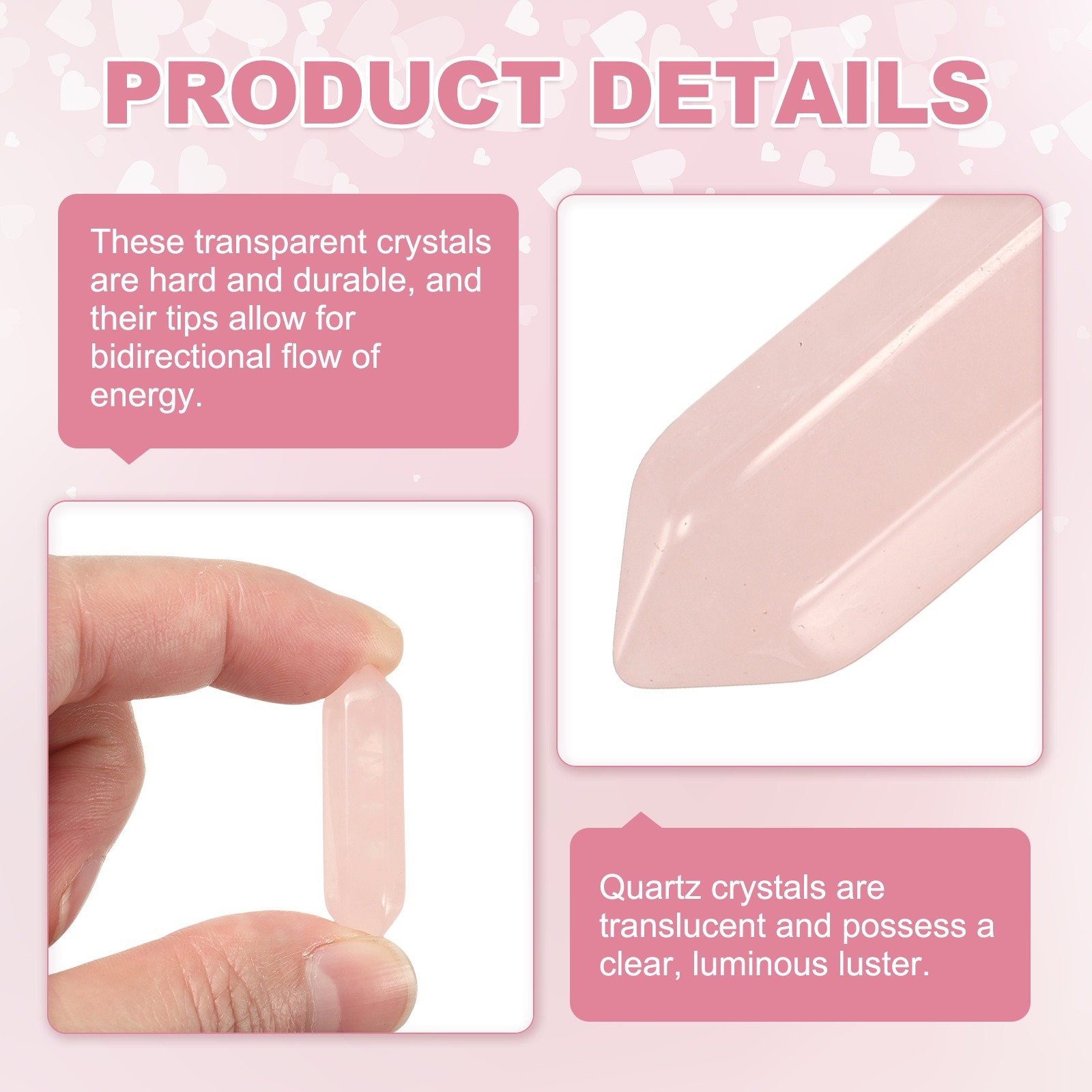 10 Pack Rose Quartz Crystals Polished Crystals Bulk
