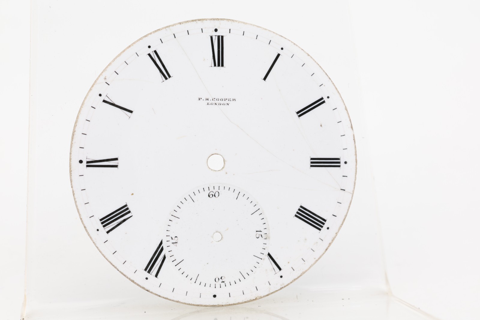 F.H. COOPER LONDON PORCELAIN POCKET WATCH DIAL 45.18mm (M1)