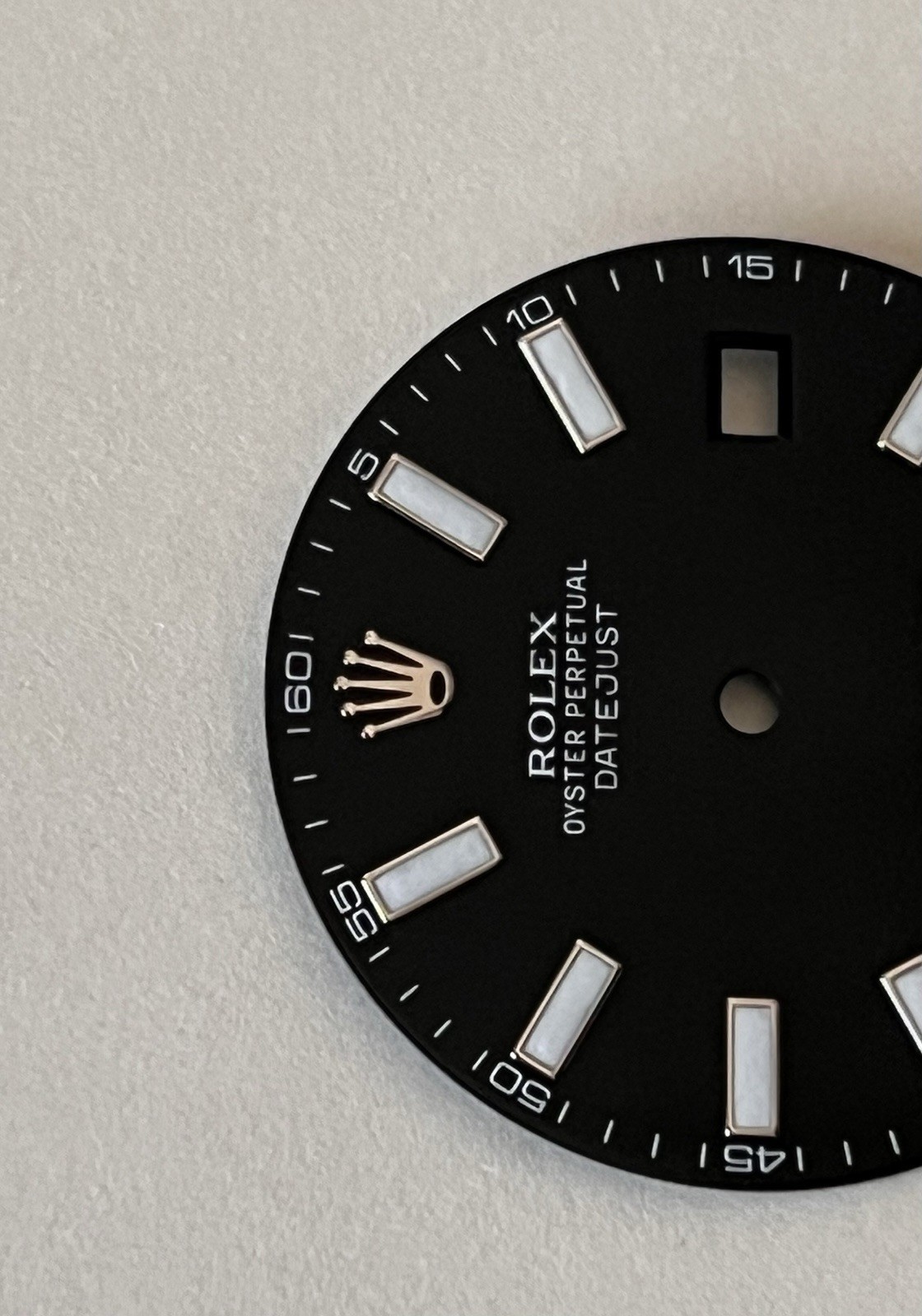 Genuine Factory Rolex Black Luminus Stick Dial 41mm Datejust II 116334 OC# 336