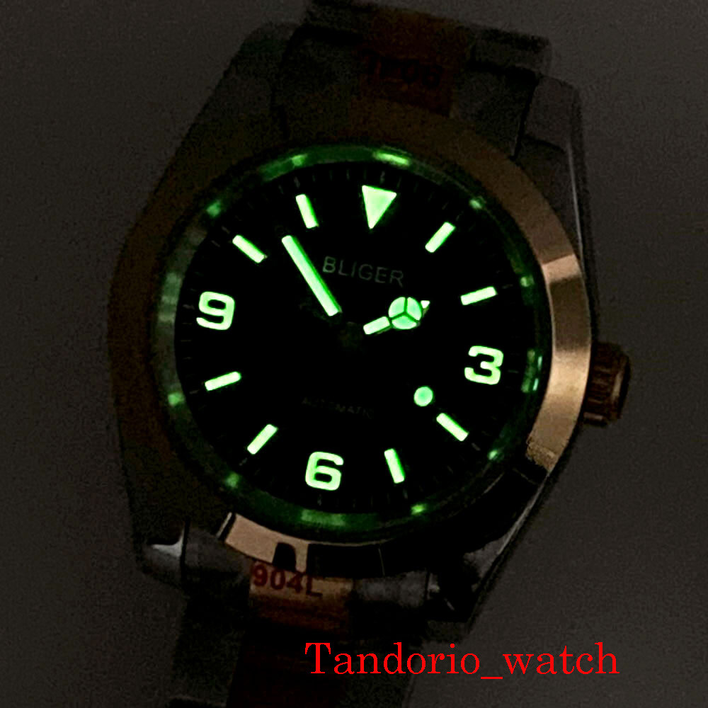 29mm Bliger Luminous Black Dial Hands For NH35 NH36 MIYOTA 8215 821A ETA 2824