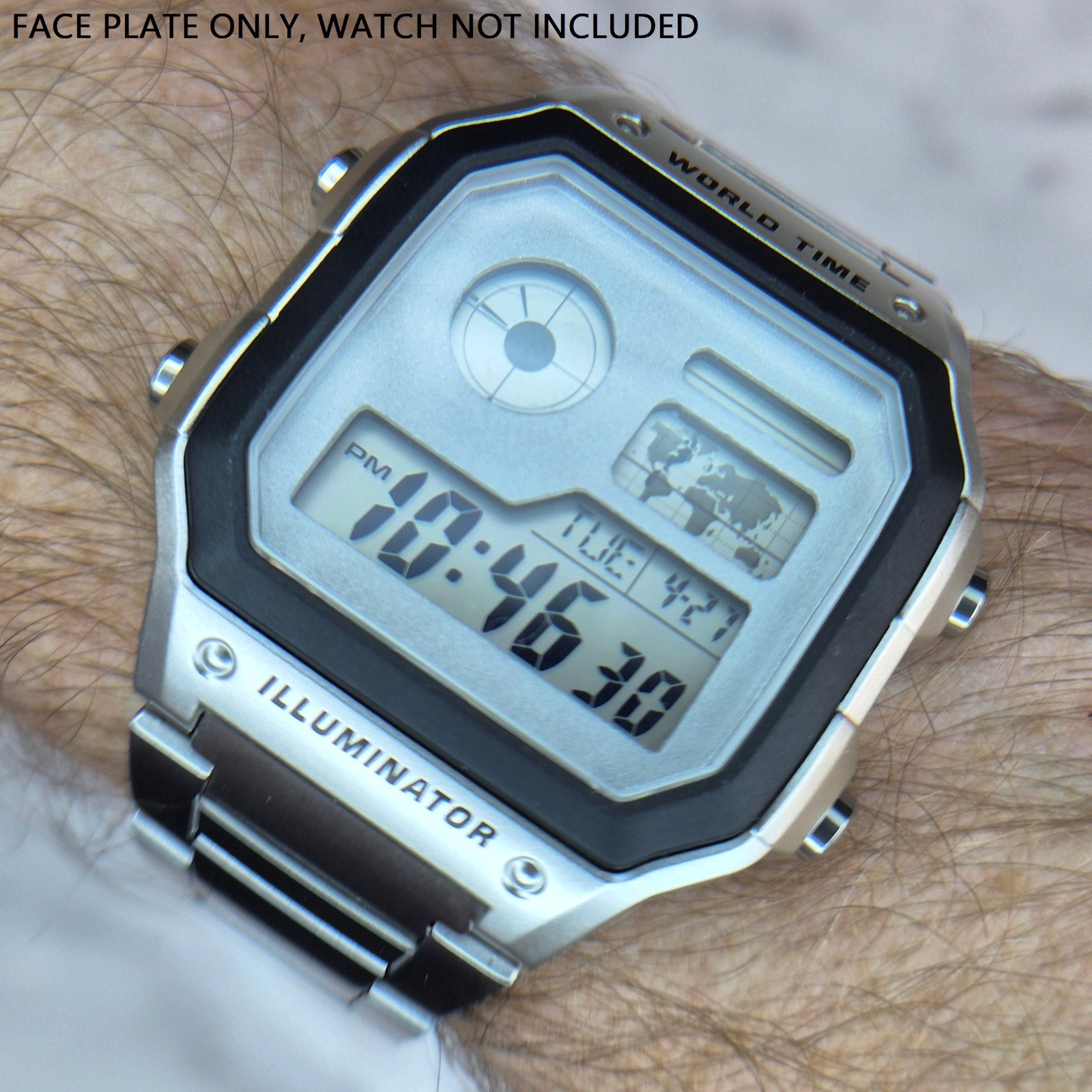 Laser-cut, Bead-blasted Aluminium Face Plate for Casio AE-1200 (Casio Royale)