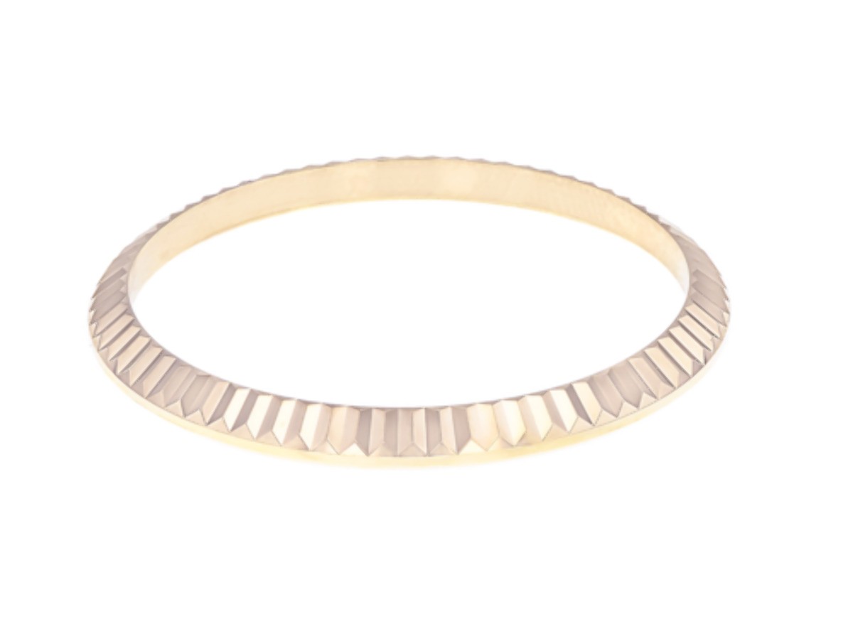 34mm 14K Rose Gold Fluted Bezel Replacement For Rolex Date Air-King