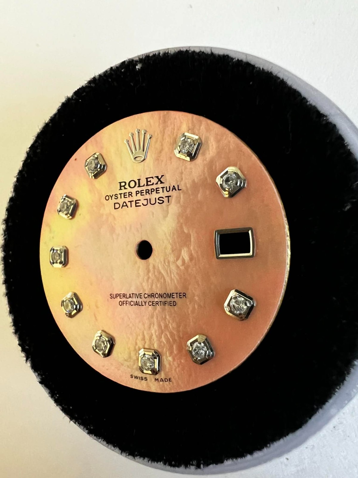 Rolex Datejust 36mm Custom Pink Mother of Pearl Diamond Dial White Gold