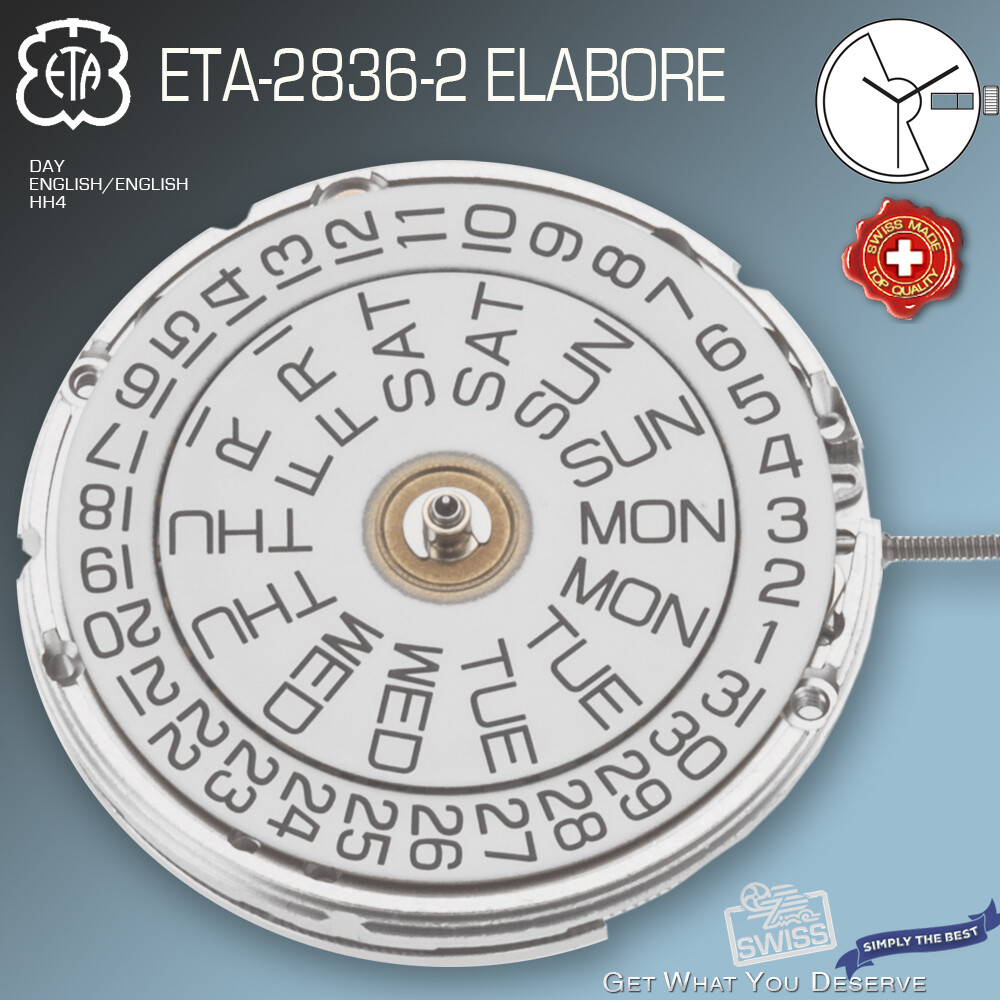 MOVEMENT AUTOMATIC ETA 2836-2, ELABORE, CDG-ROTOR + BLUE SCREWS