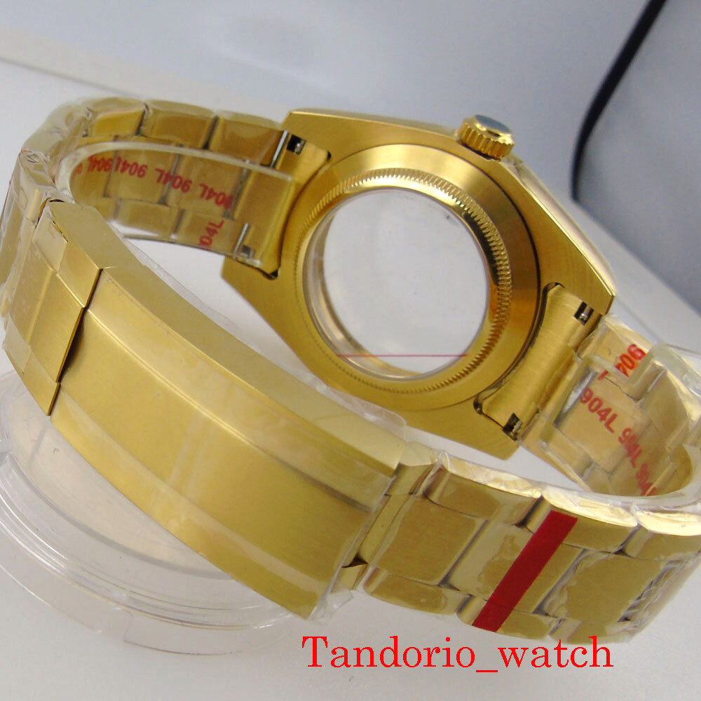 36mm For NH34 NH35 NH36 MIYOTA 8215 Mingzhu Movement Yellow Gold Polished Case