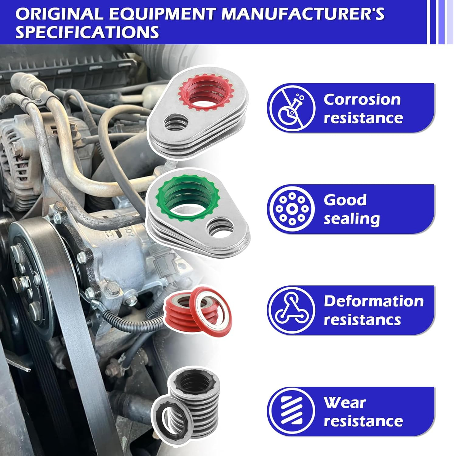 139PCS AC O Ring Kit Contains 30 Sizes,Durable A/C O Ring Assortment Kit with 54