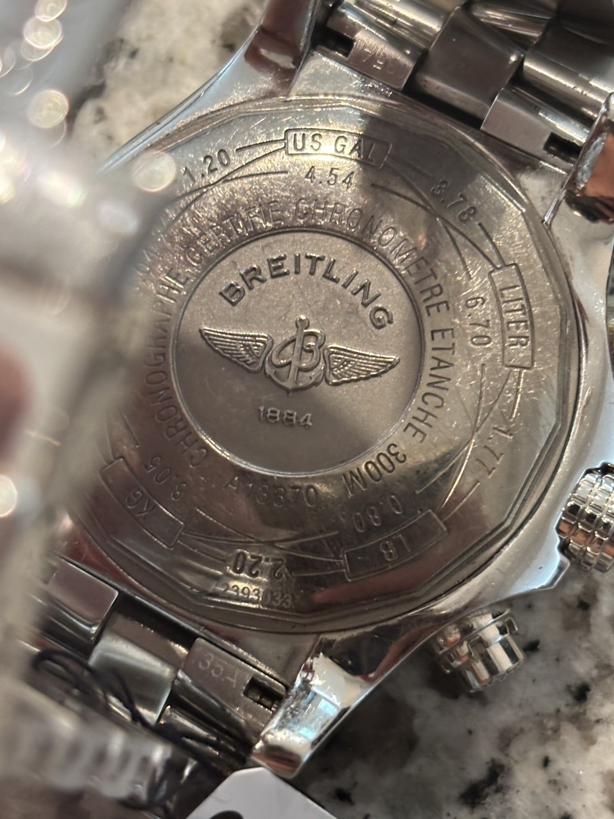 Breitling Mens Super Avenger II 48mm Diamond Bezel w/ Papers FOR REPAIR (Stem)