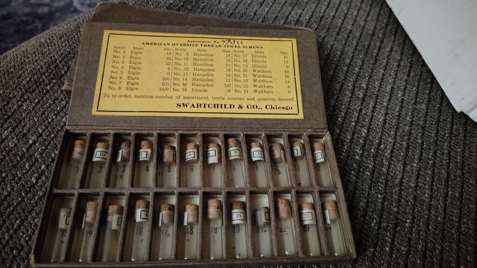 American “Swartchild” 12, 6 & 18 Size Pocket Watch Sleeve Assortment