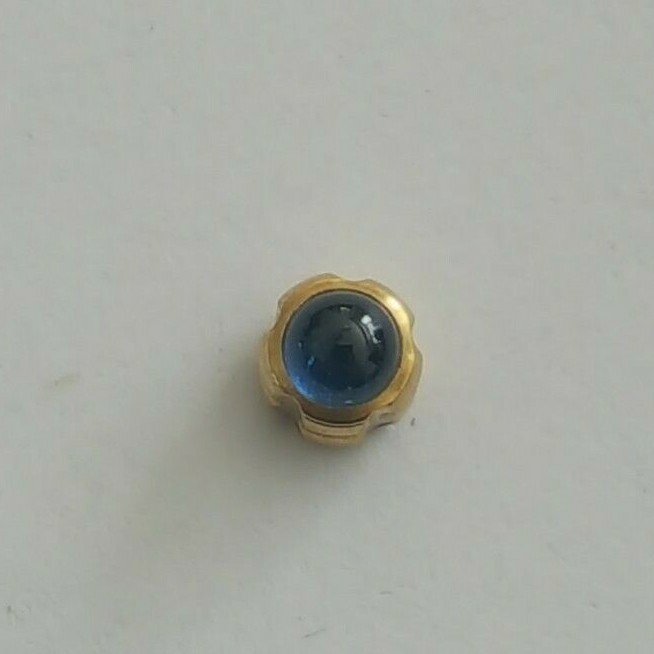 Tissot Gold Plated Crown Part Number T350-357 With Blue Cabochon Stone
