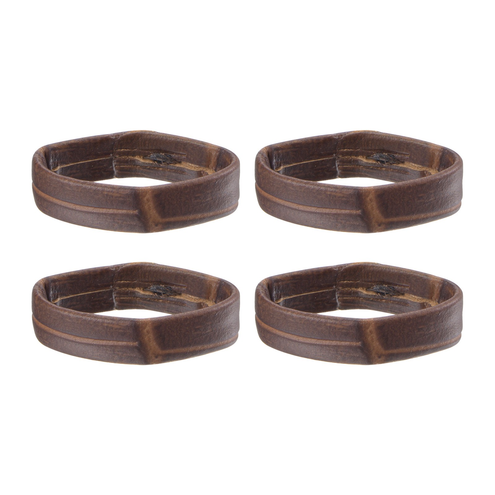 4 Pcs PU Leather Loops Retaining Ring for 20mm Width Watch Band, Dark Brown