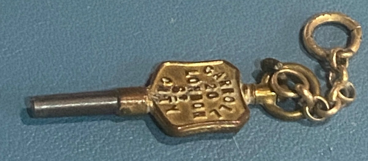 Antique Pocket Watch Winding Key – Carroll 33 Walbrook City (City of London)