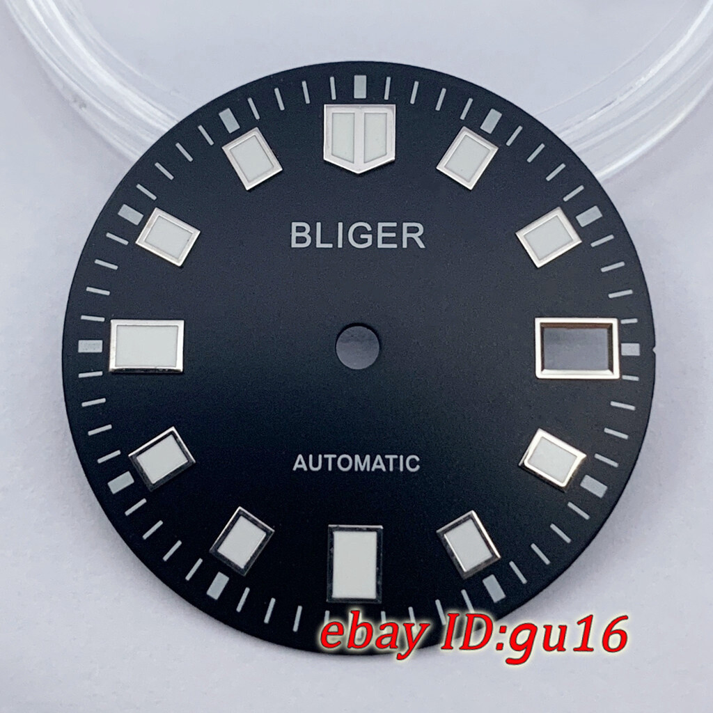 28.5mm Bliger sterile dial super luminous fit NH35 movement for 3.8 oclock crown