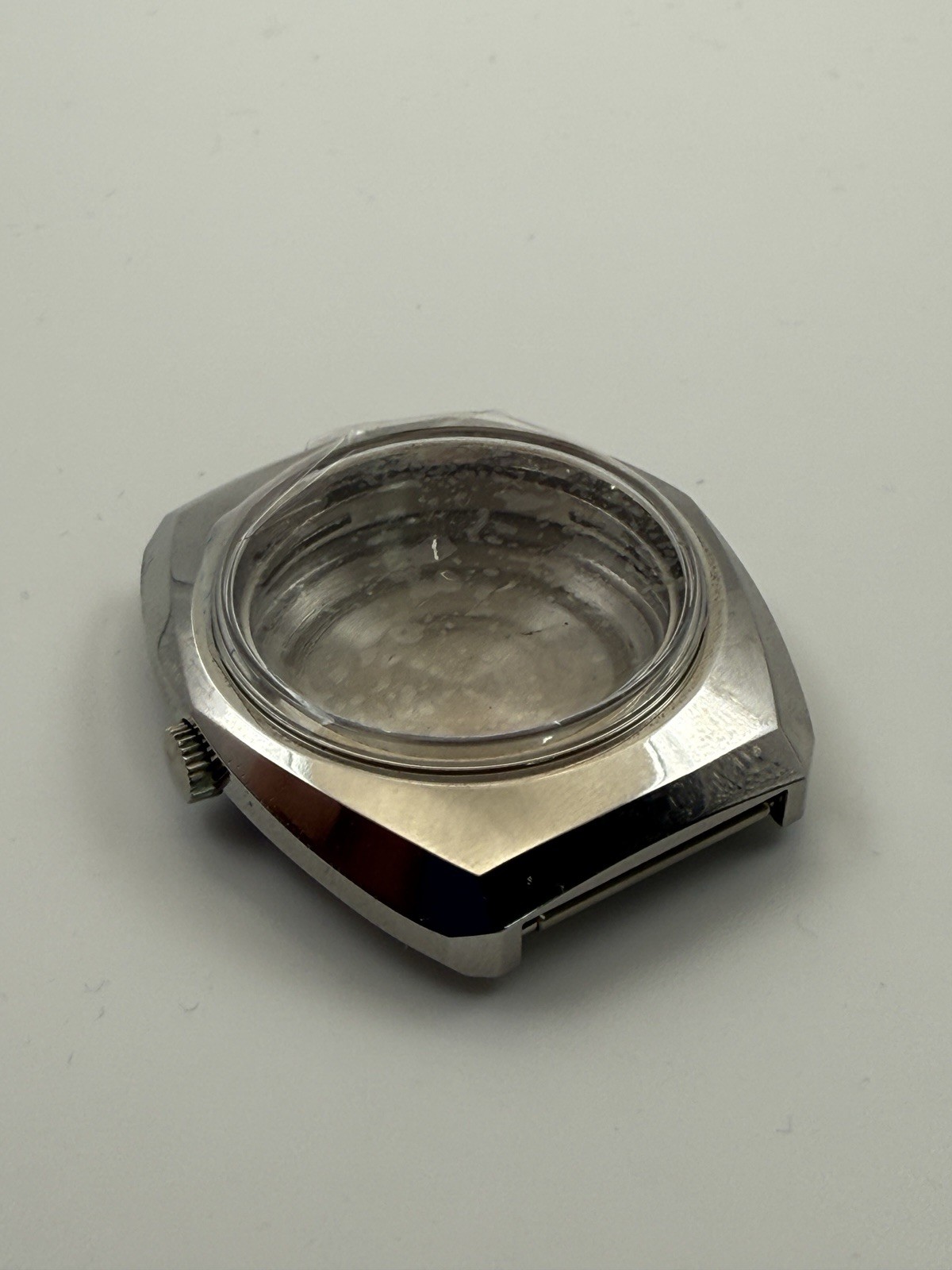 Lot of 20 pcs NOS Vintage Vialux Ref. 2790-7 Steel Watch Cases w/ Crown & Plexi