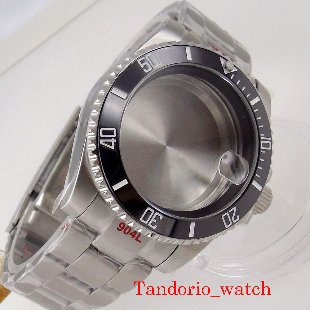 40mm Watch Case Sapphire Glass 120 Clicks Fit NH35A NH36A Movement Ceramic Bezel