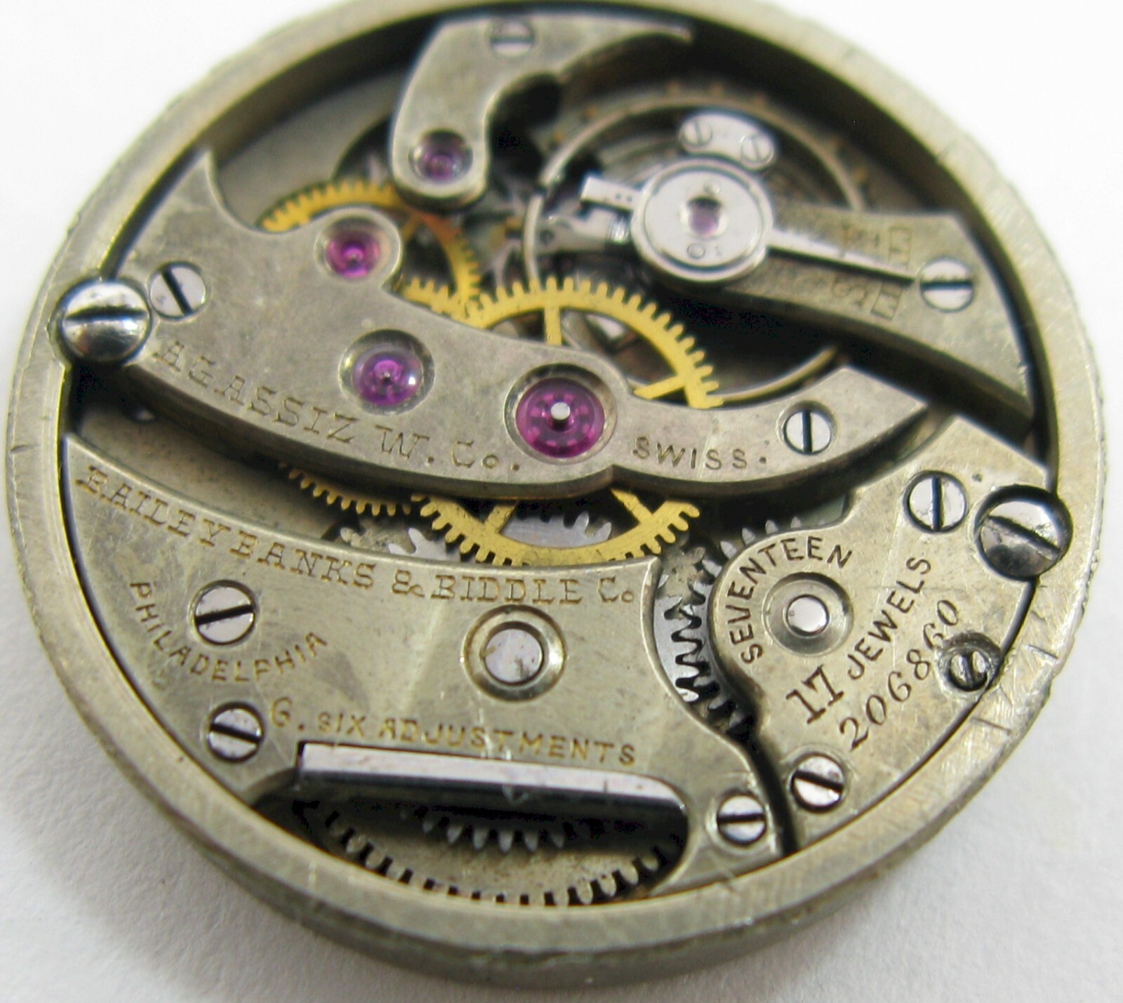 Quality Lady Swiss Watch movement Agassiz 17 j. 6 adj. fit 2 hands