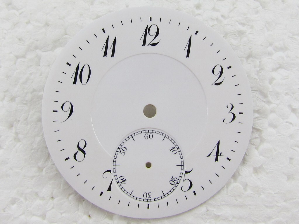 Omega Antique Swiss Original Enamel Dial Watch-face 44,2 mm for Pocket Watch