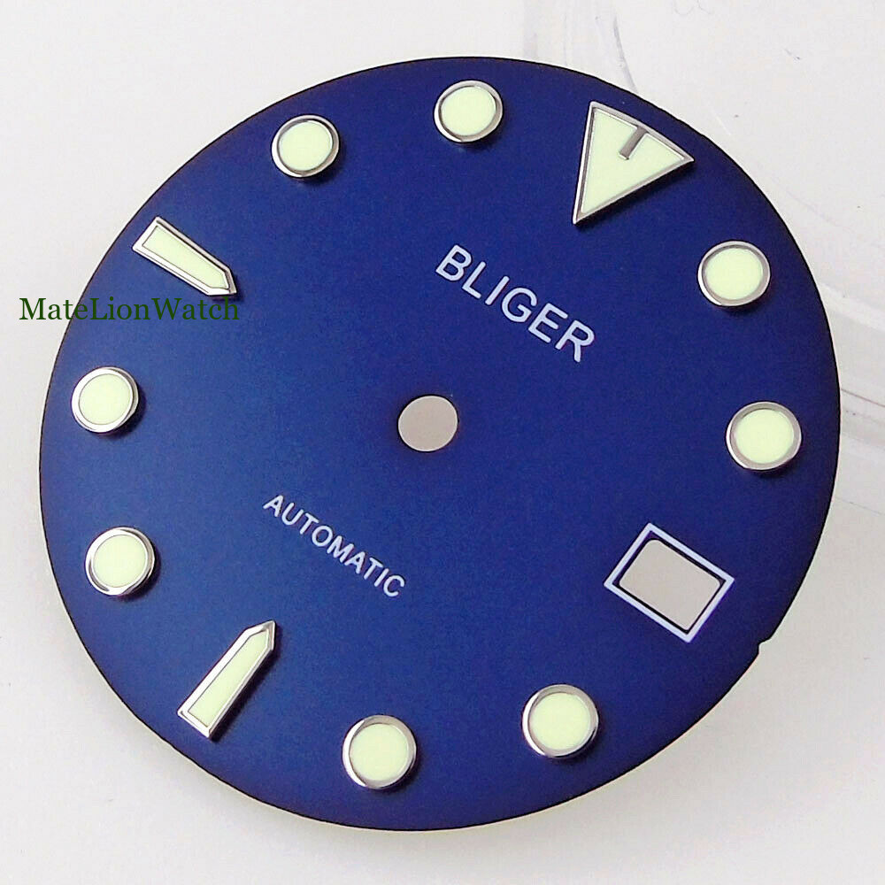 29mm For NH35/NH35A Sterile Watch Dial Date Window Black/Blue/Green 3/4 o’clock