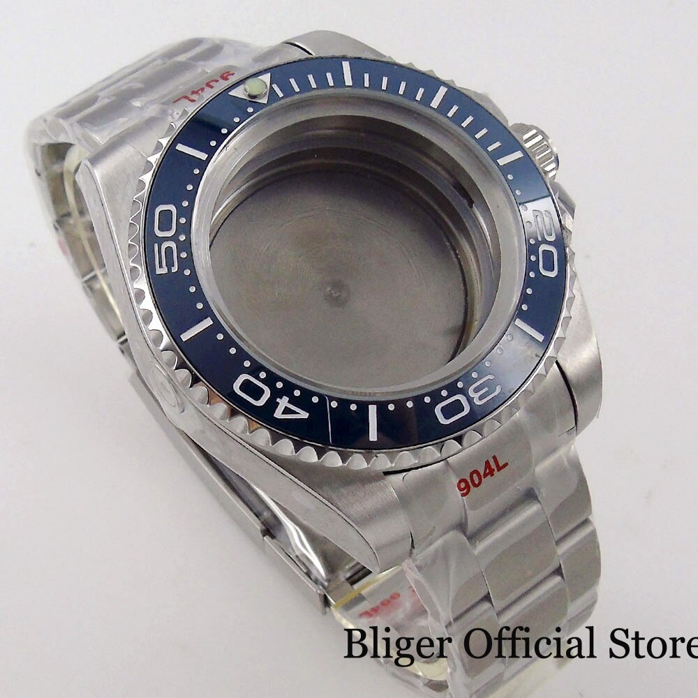 BLIGER fit NH35A NH36A SEA 43mm Watch Case Navy Blue Insert ETA2824 PT5000
