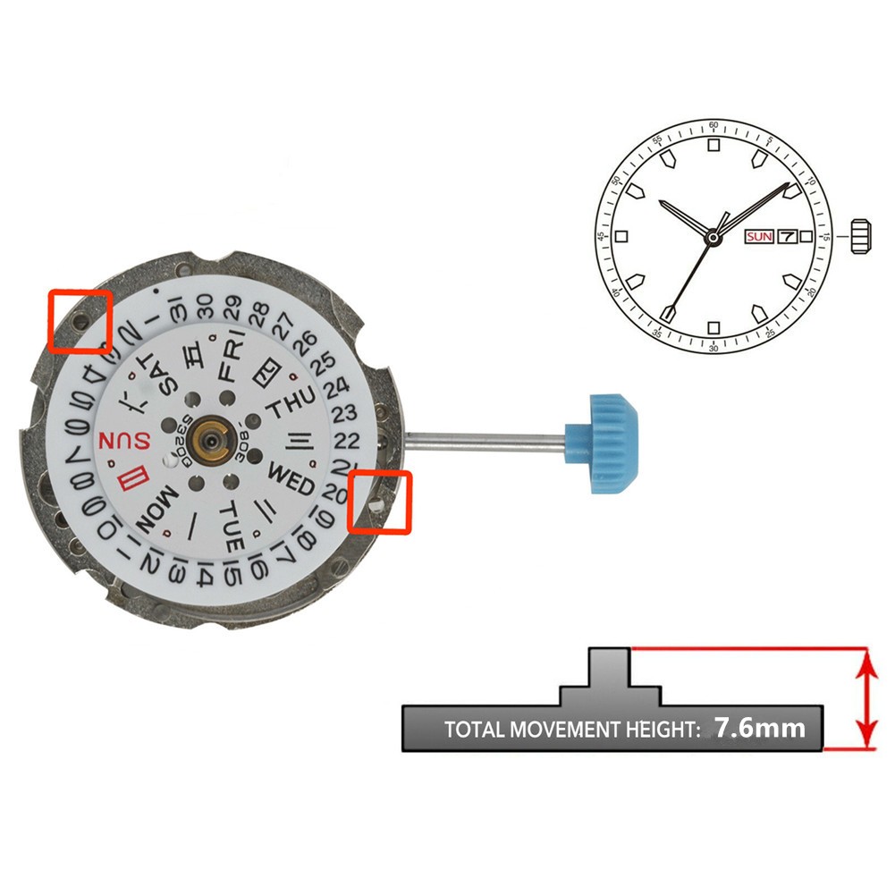 19.8mm 28,800bph Automatic Winding Mechanical Watch Movement For Miyota 6T51
