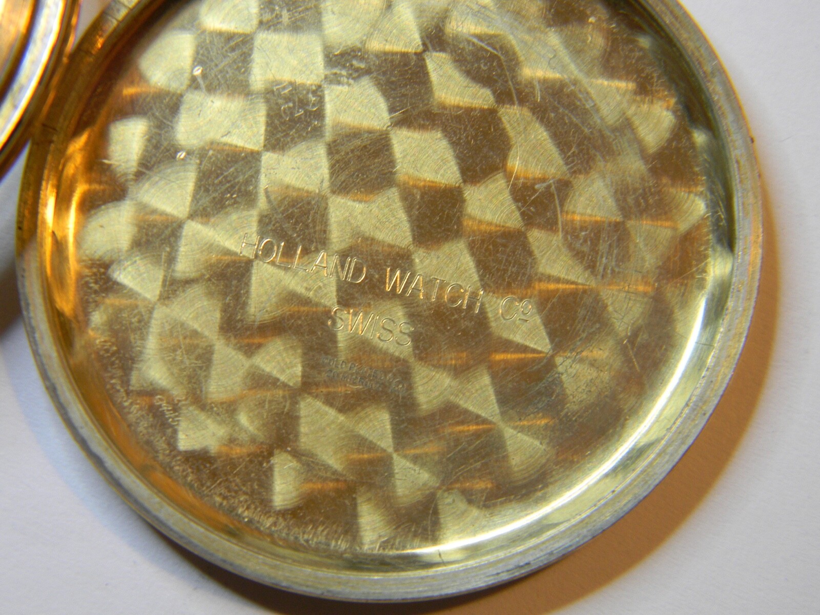 NICE VINTAGE SWISS GOLD PLATED STEM WIND AND SET RAILROAD POCKET WATCH CASE 50mm