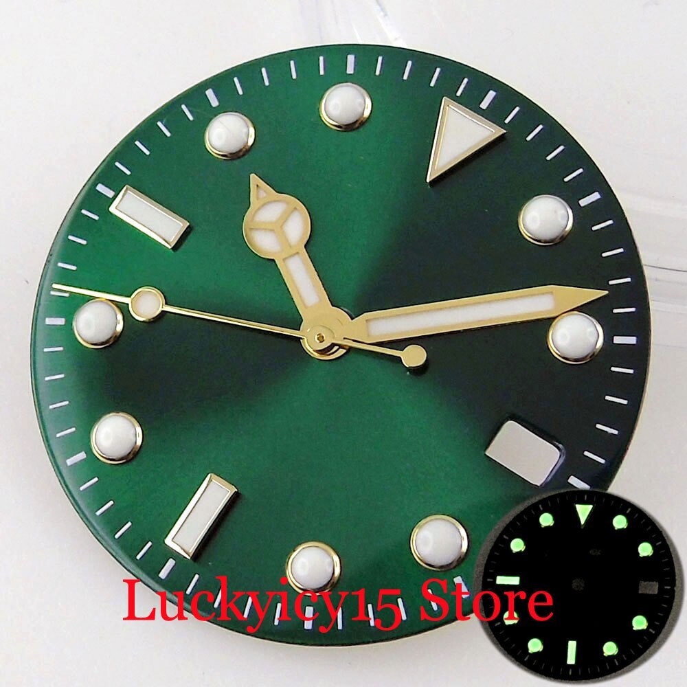 Sterile 28.5mm Green Watch Dial Gold Marks fit ETA 2824 2836 PT5000 MIYOTA