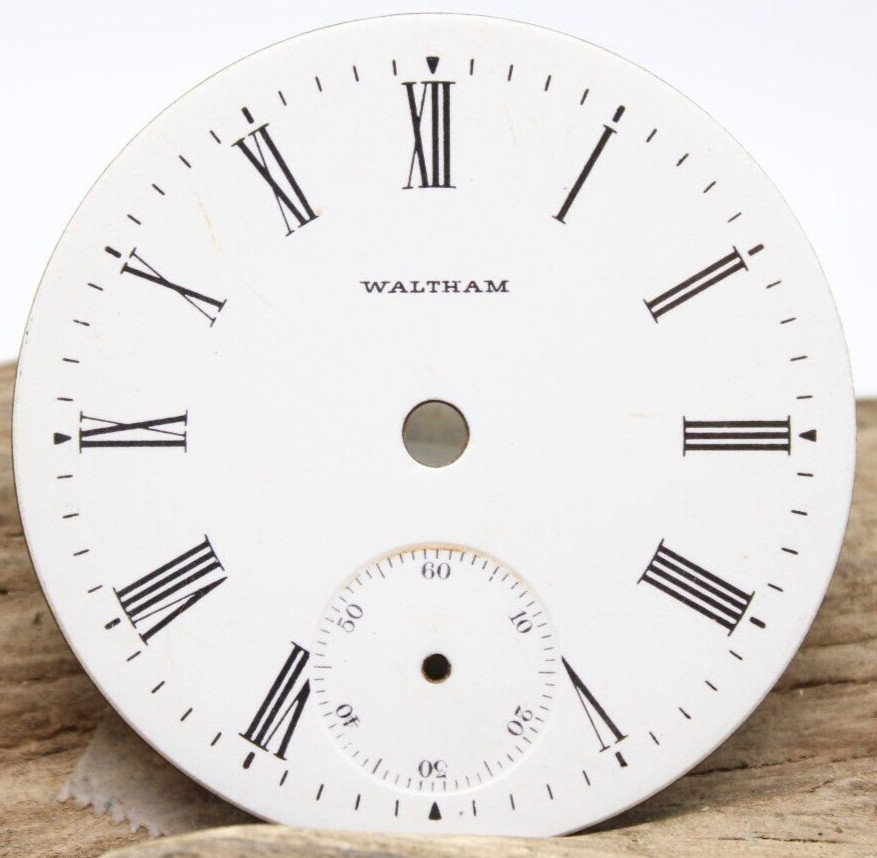 WALTHAM POCKET WATCH DIAL ROMAN NUMERAL INDICES 44.2mm (87)