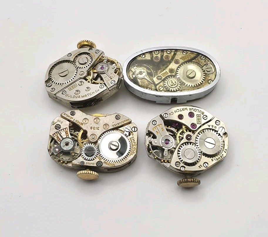Vtg Lot Of 12 Bulova Benrus Mechanical Wrist Watch Movements For Parts Or Repair
