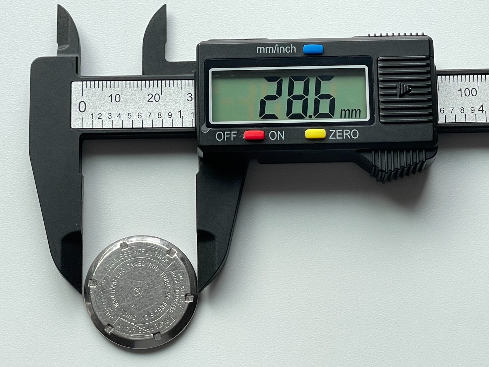 Watch Case back Stainless Steel Swiss Water Resistant Antimagnetic 28.6mm Parts