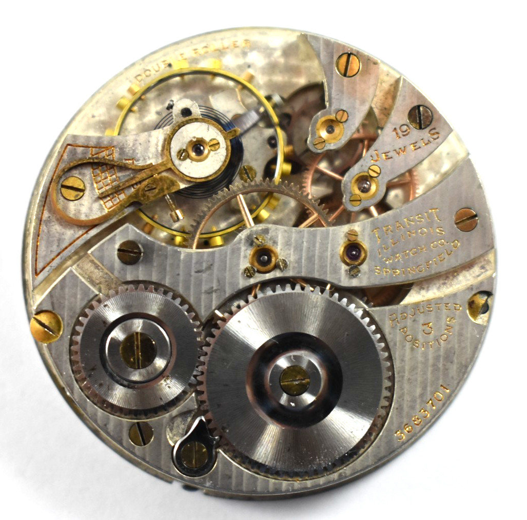 Vintage Illinois Grade 706 16s 19J OF Pocket Watch Movement lot.wb