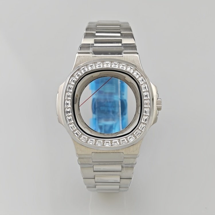 38.5Mm Nautilus Diamond-Set Stainless Watch Case Sapphire Glass for Nh35 Nh36 4R