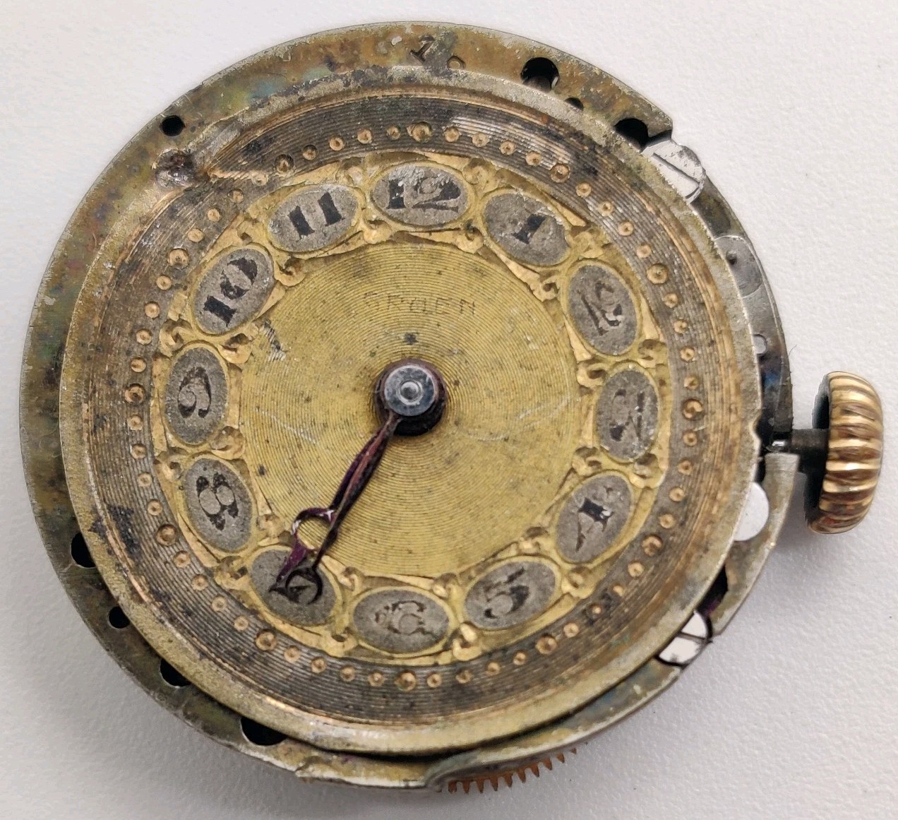Rare Gruen Watch Specialties Co. 15 jewel watch movement for repair