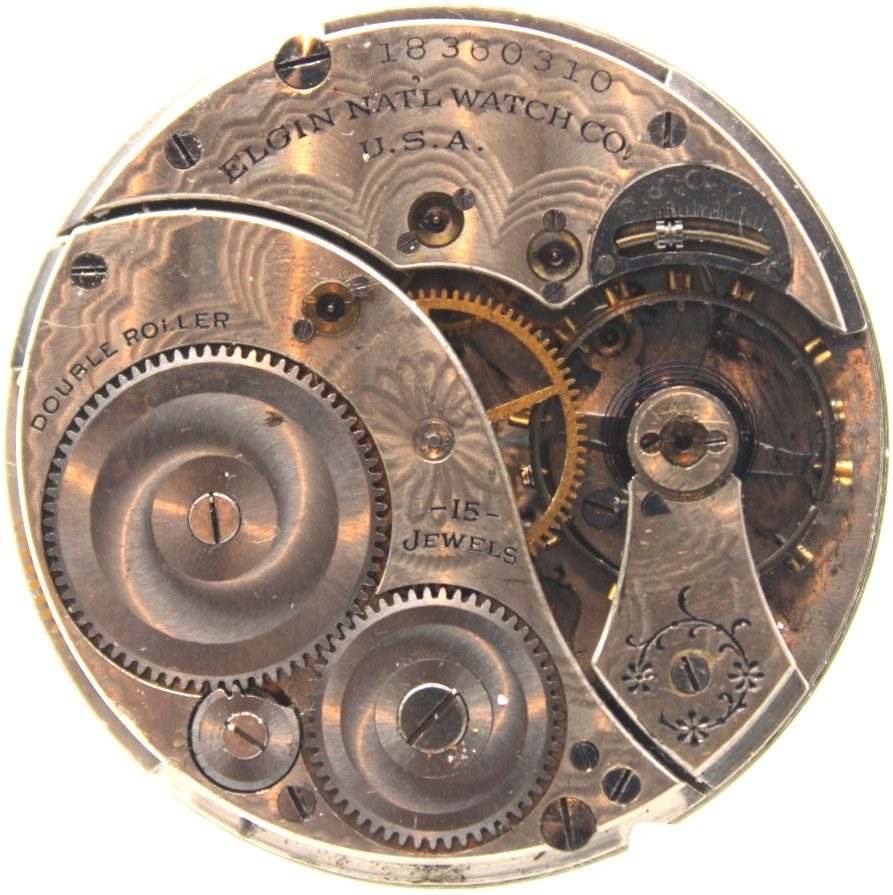 1915 ELGIN POCKET WATCH MOVEMENT 18360310 GRADE 315 12s 15j (QI)