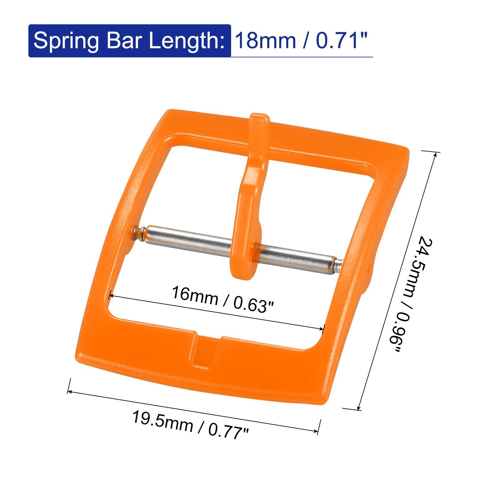 Watch Strap Clasp Plastic Buckle for 16mm Width Watch Bands Orange 2 Pcs