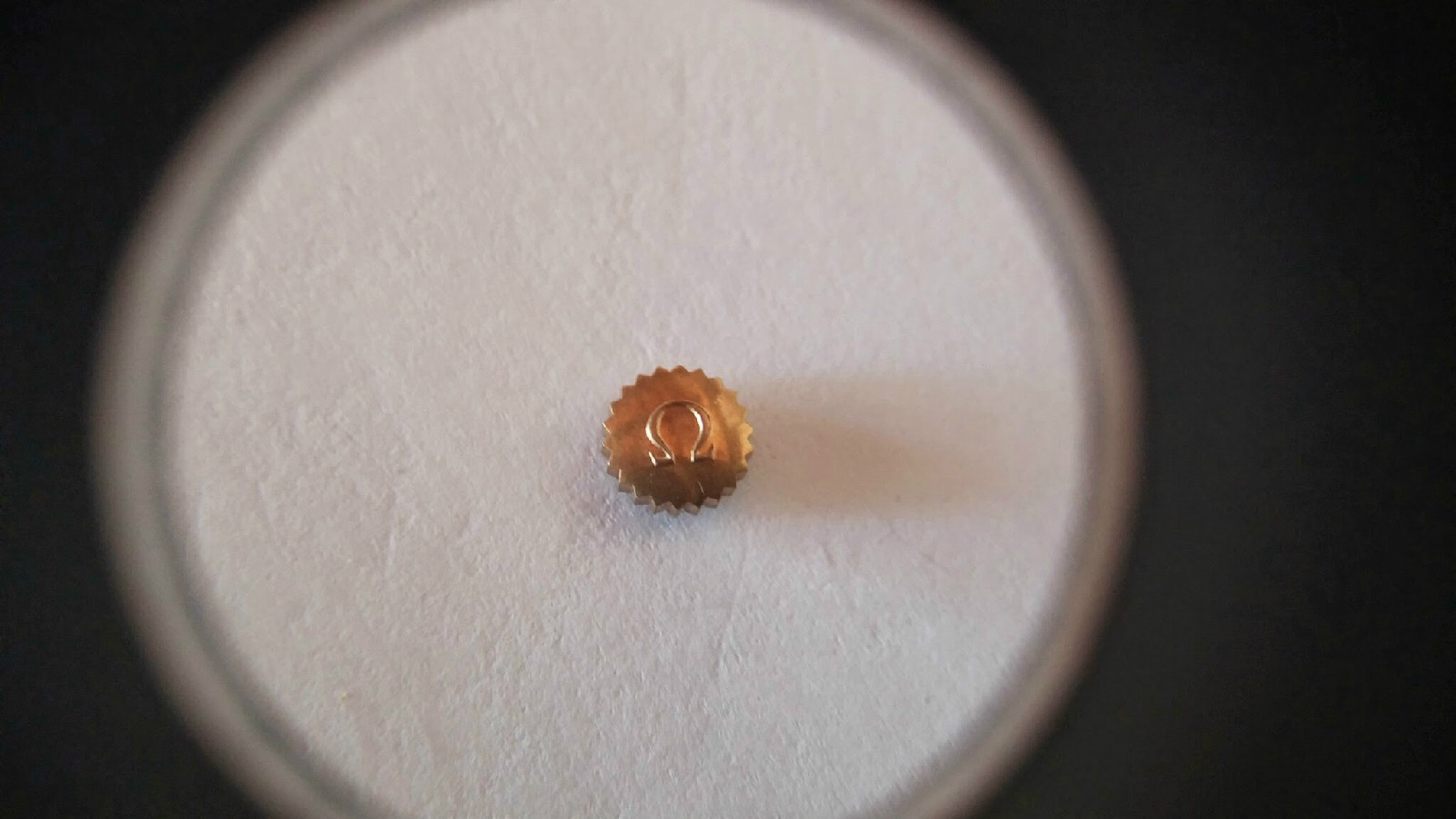 Omega Watch Parts, Crown, rose / pink gold, dress crown, 6mm tap 10