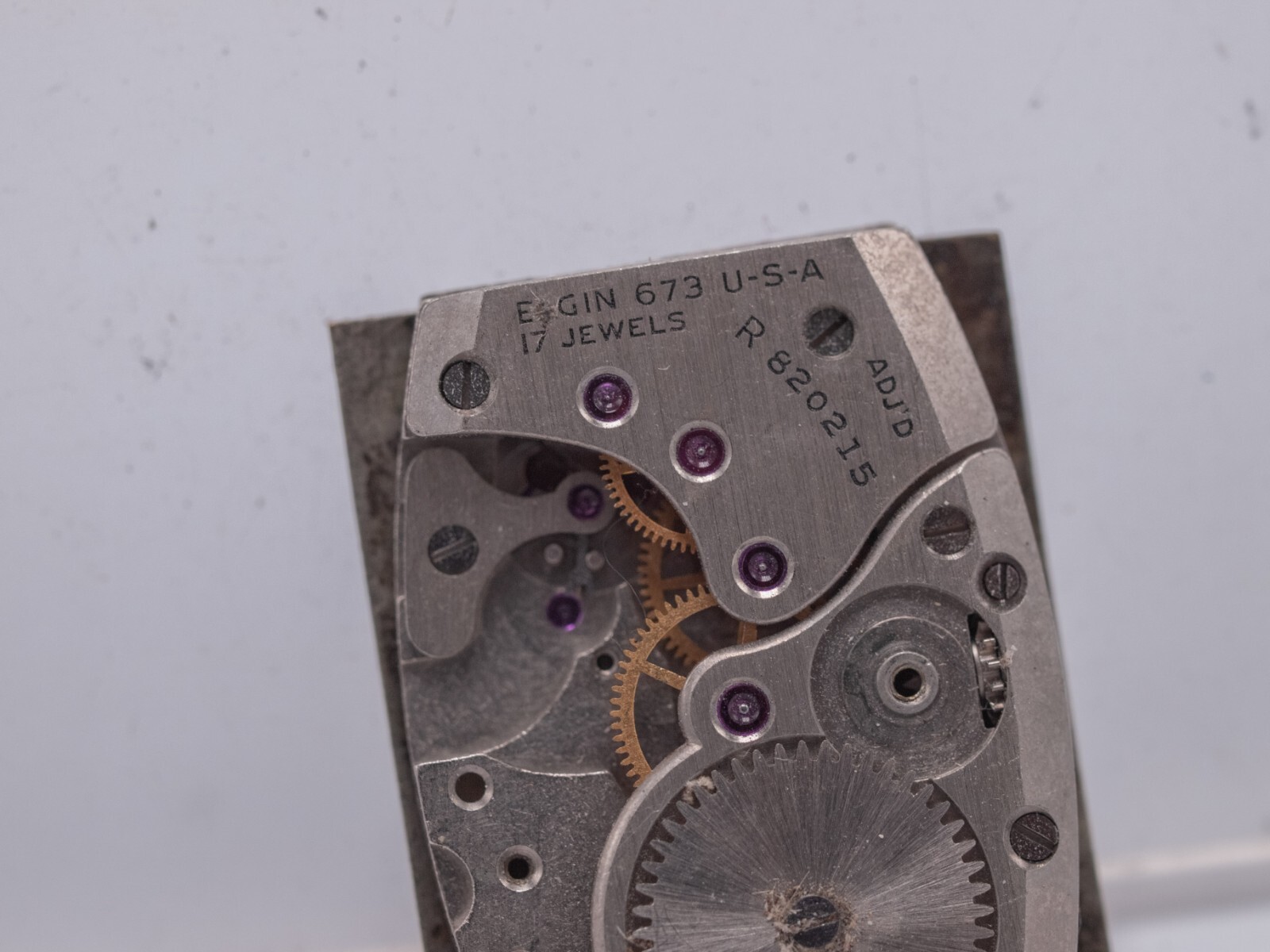 Elgin DeLuxe 673 Wrist Watch Movement – Missing Balance Etc. Parts AS-IS!