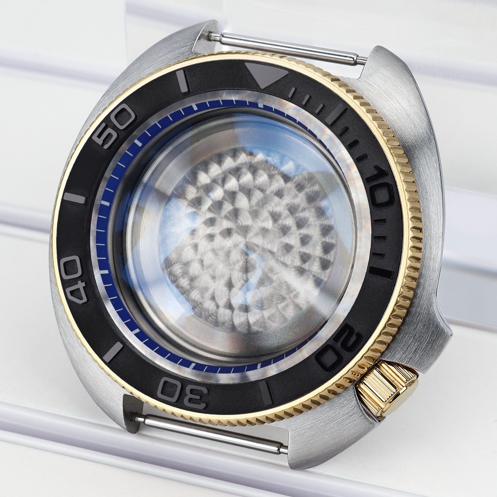FEIYASHI 44mm NH35 Watch Cases STEEL turtle Style 10ATM For Seiko NH35 Movement