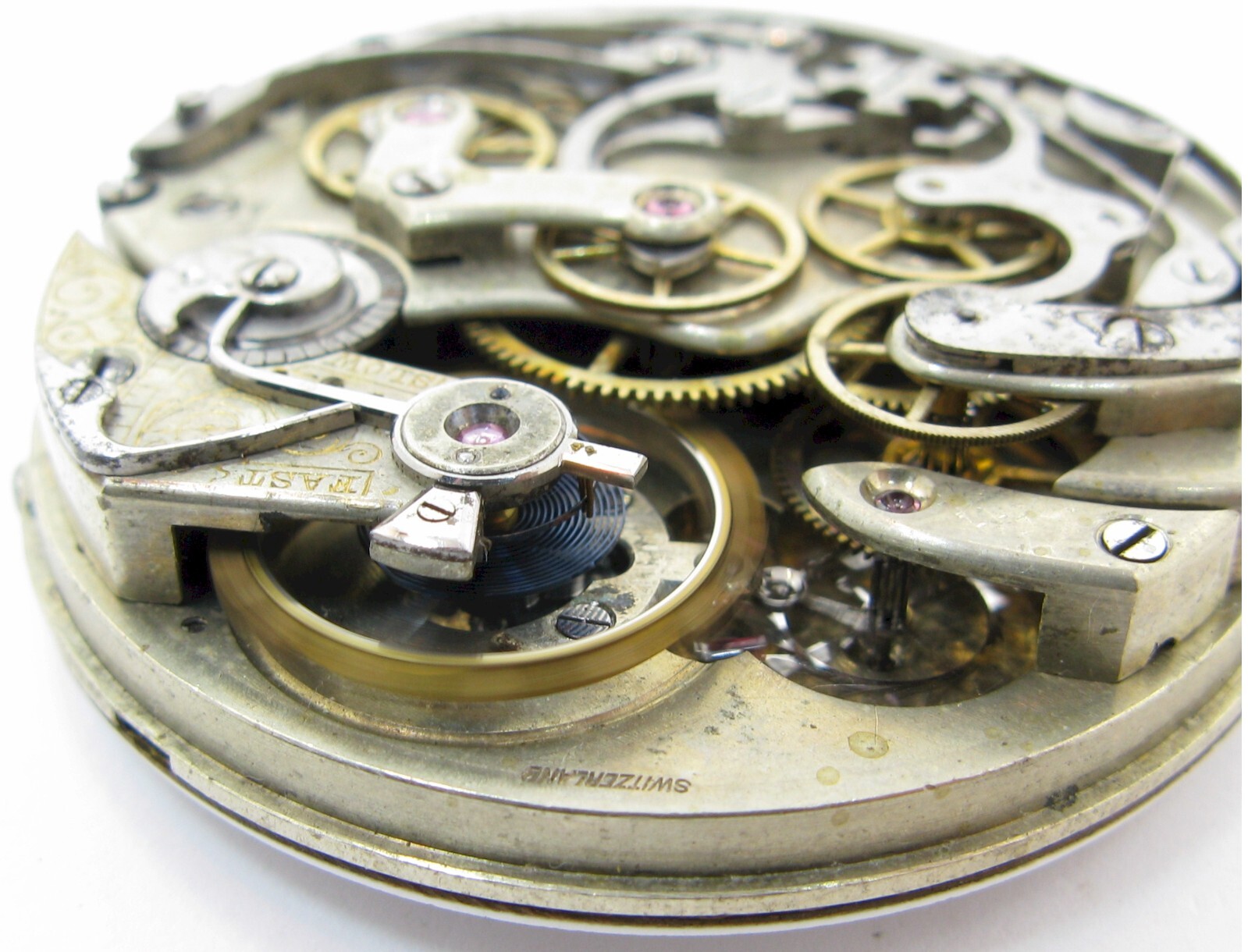 Agassiz Pocket Chronograph watch Movement 92711 for parts … 16s diam. 41.9 mm