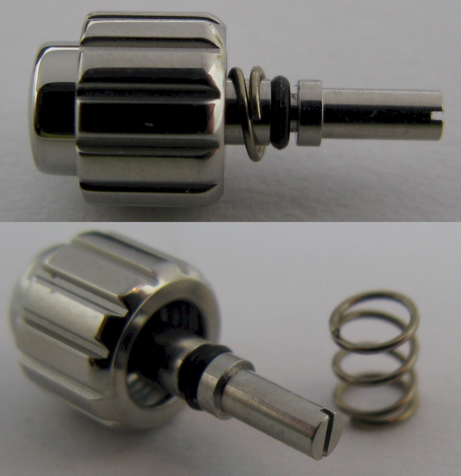TAG chronograph screw pusher in stainless steel diameter 5.7 mm