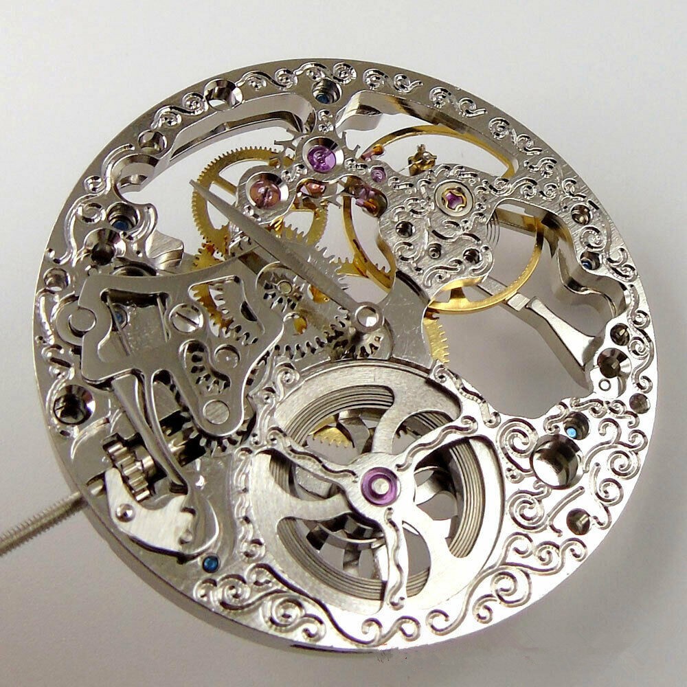 NEW 36.6mm Skeleton Hand Winding Mechanical Watch Movement For ETA 6498 6498-1