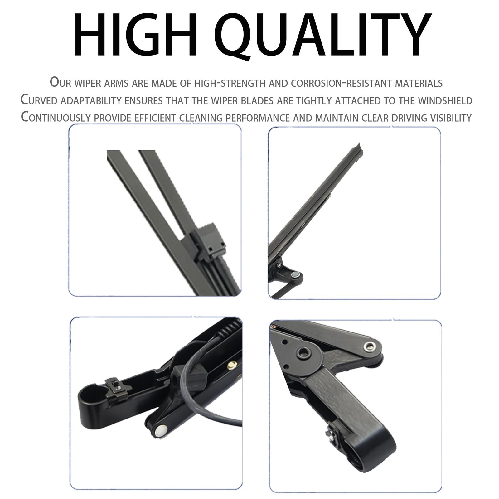 1 Pair Windshield Wiper Arm Fit Spray Nozzle and Blade Compatible with Kenwor…